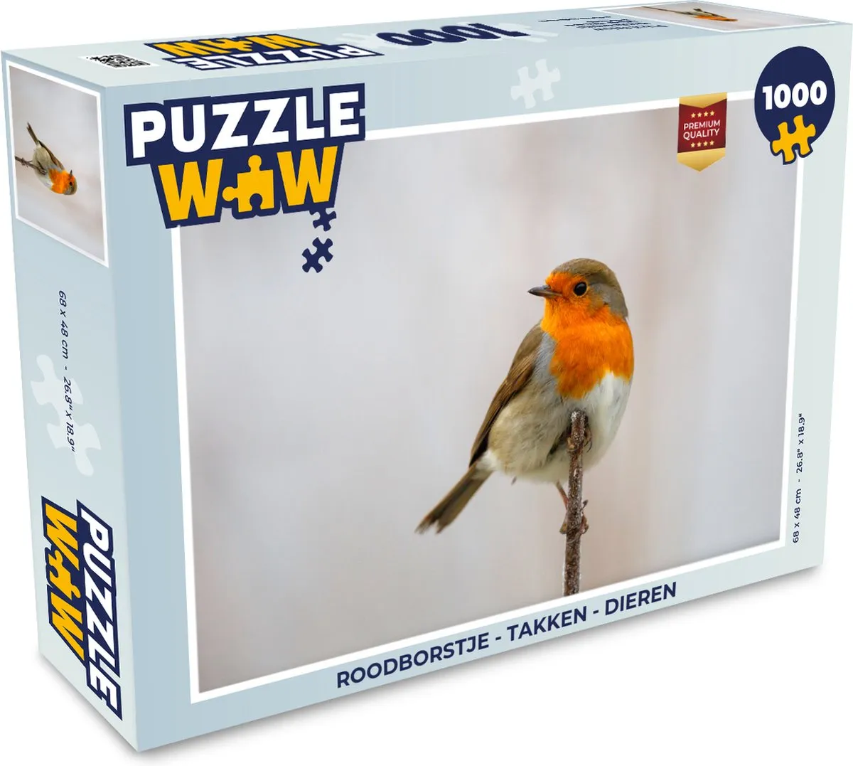 PuzzleWow Roodborstje Legpuzzel 1000 Stuks