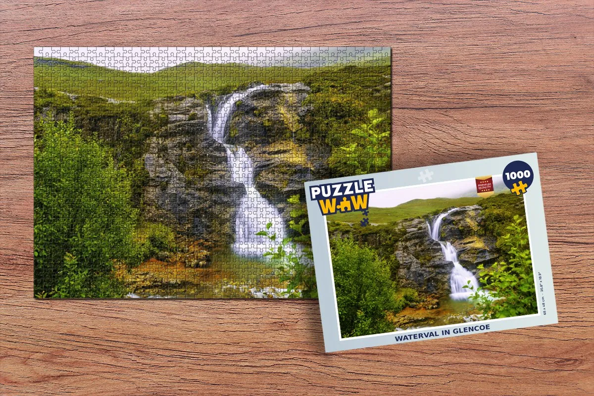 PuzzleWow Waterval in Glencoe Legpuzzel 1000 Stuks - Multicolor