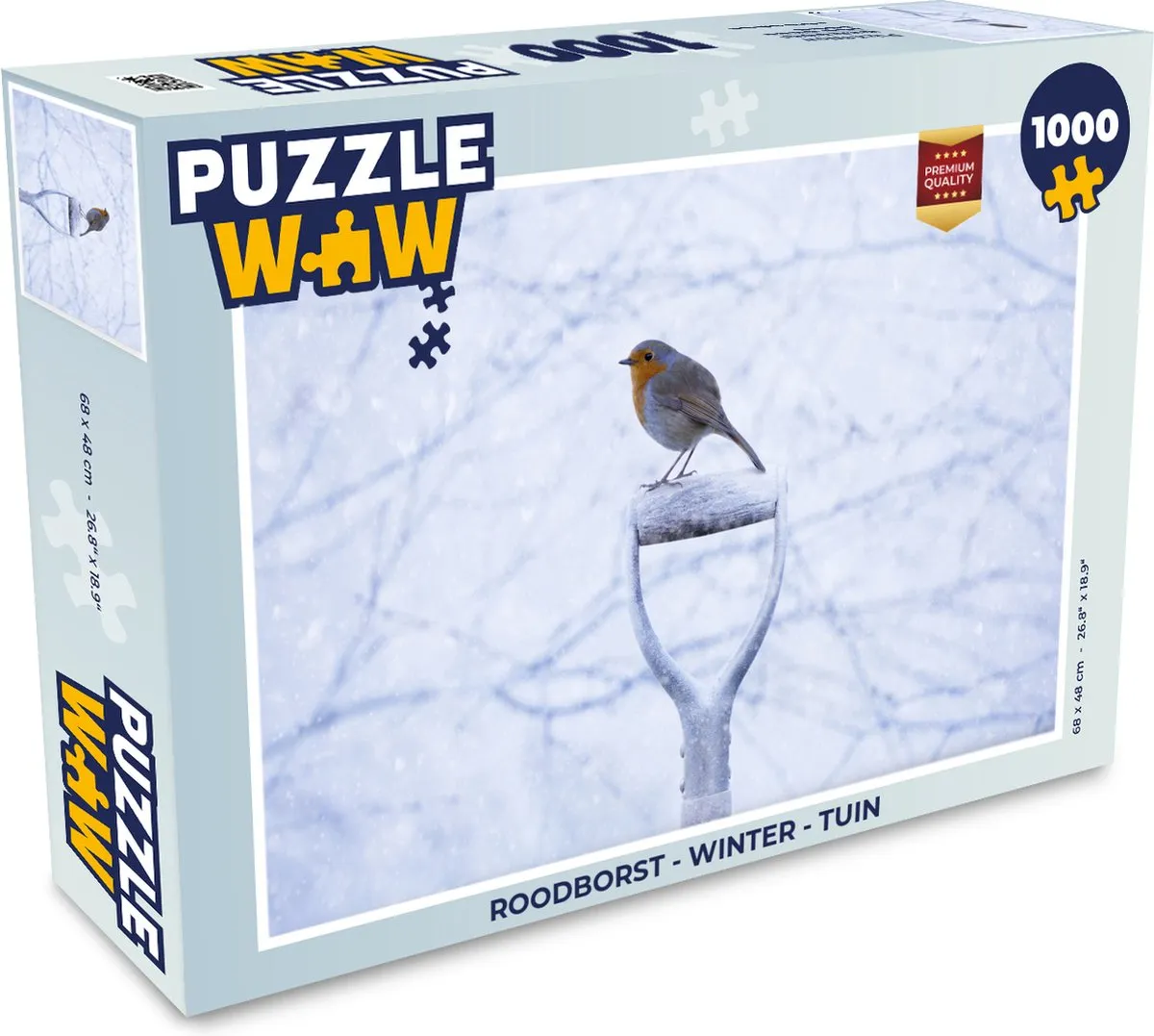 PuzzleWow Roodborst Winter Legpuzzel 1000 Stuks