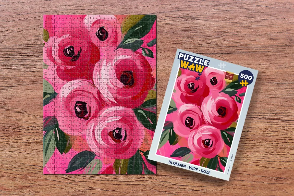 PuzzleWow Roze Bloemen Legpuzzel 500 Stuks - MPN 8721375321126