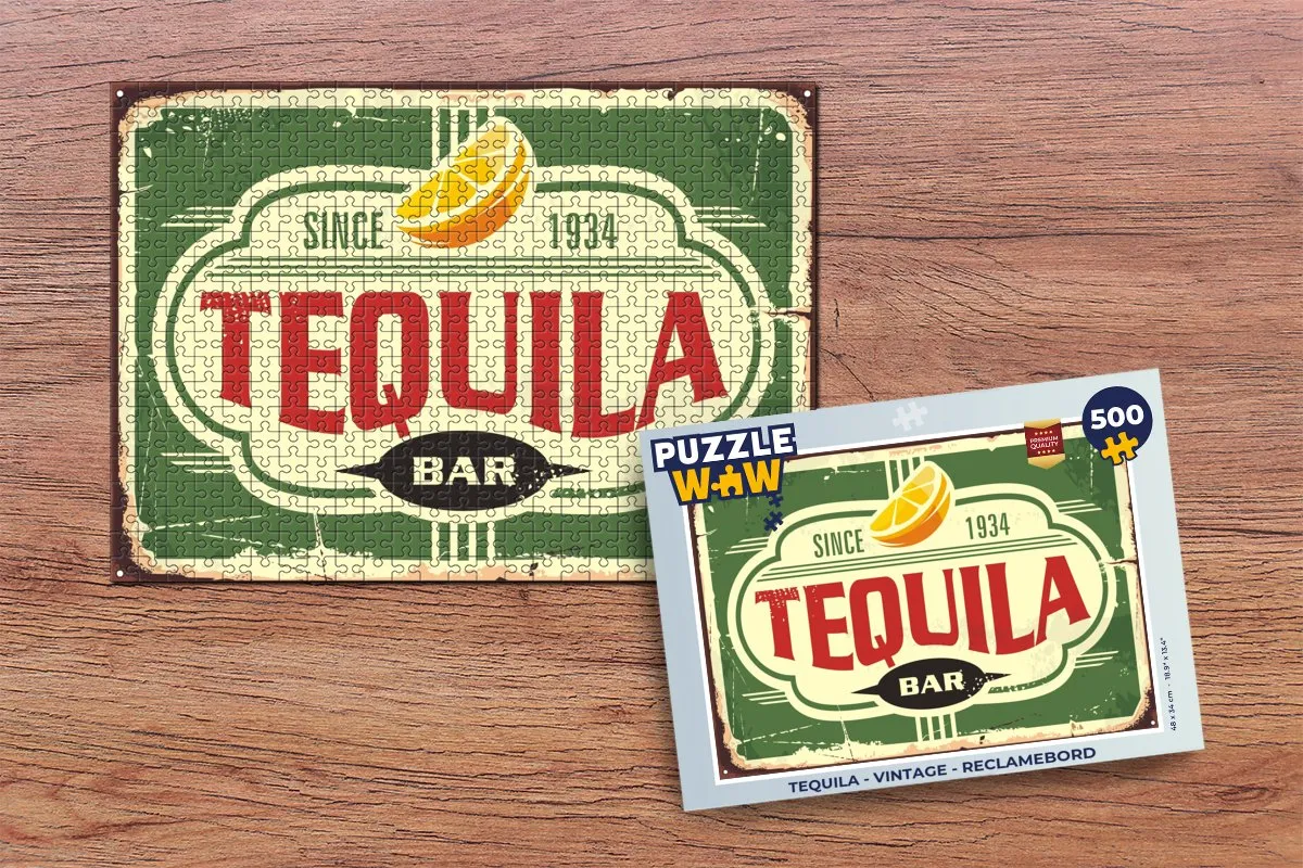 PuzzleWow Tequila Vintage Legpuzzel 500 Stuks - Multicolor