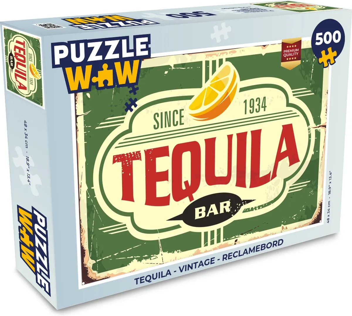 PuzzleWow Tequila Vintage Legpuzzel 500 Stuks
