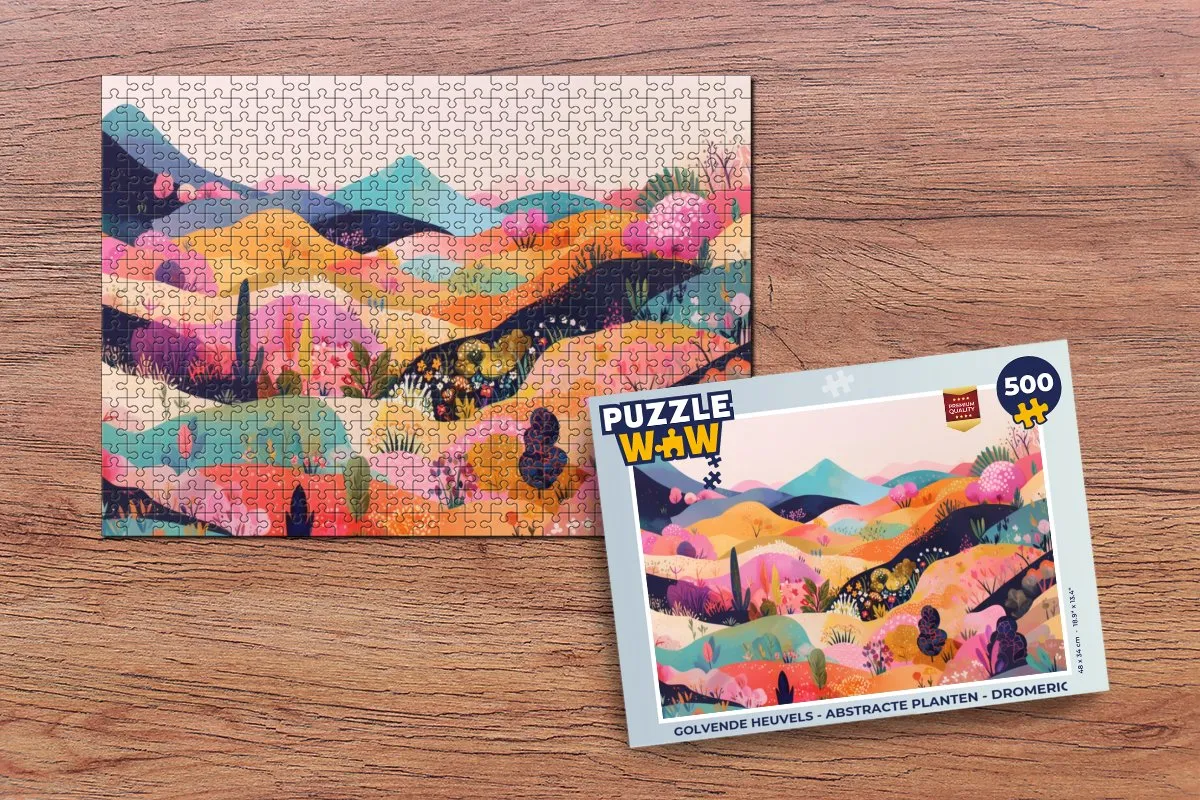 PuzzleWow Golvende Heuvels Legpuzzel 500 Stuks - Kleurrijk