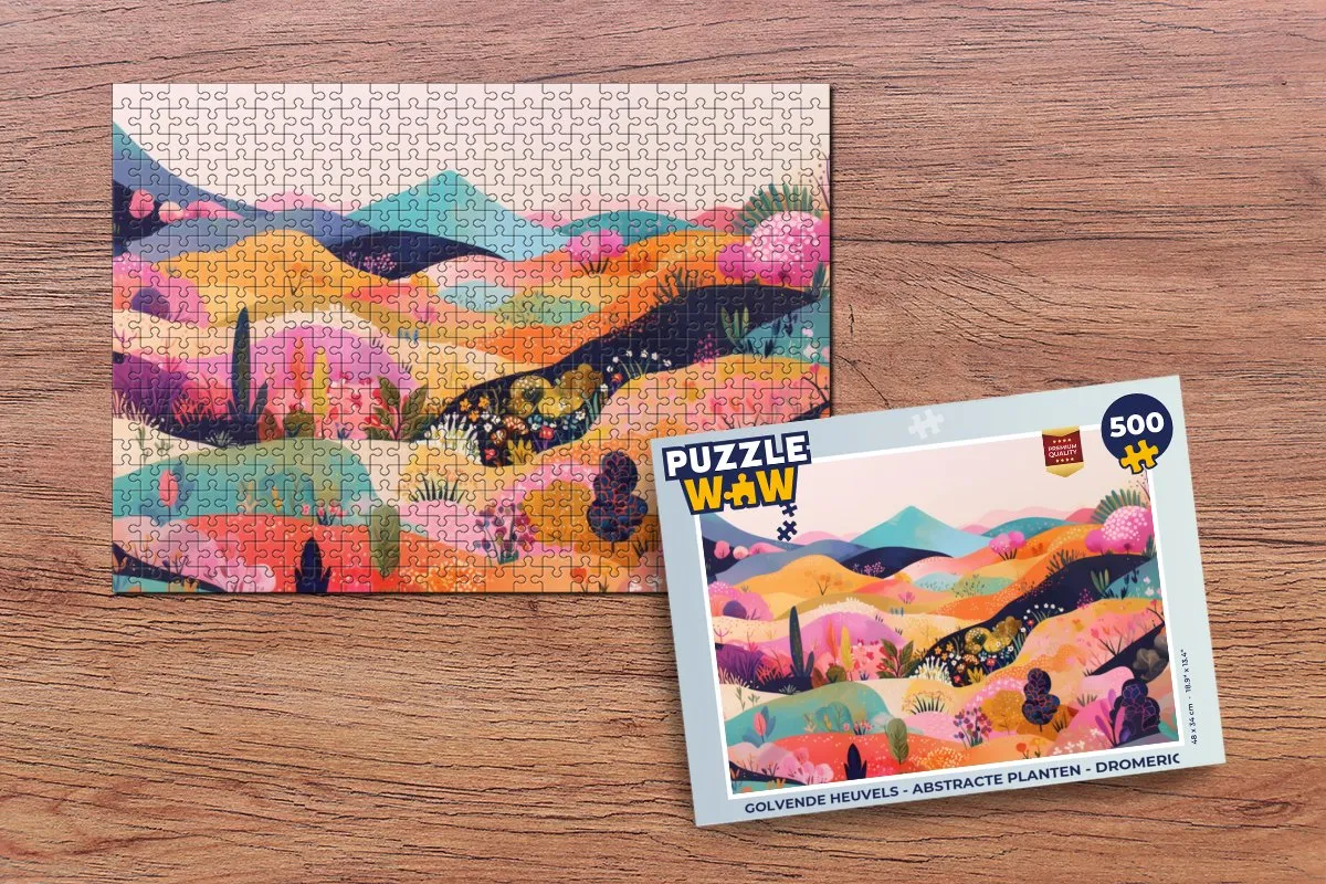 PuzzleWow Golvende Heuvels Legpuzzel 500 Stuks - Kleurrijk