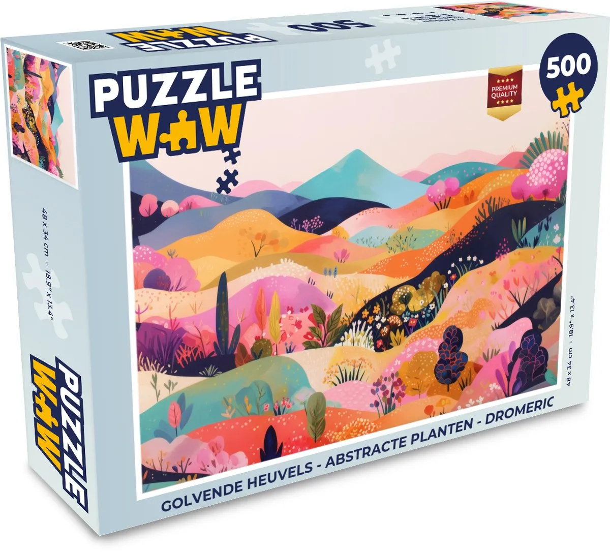 PuzzleWow Golvende Heuvels Legpuzzel 500 Stuks - Kleurrijk