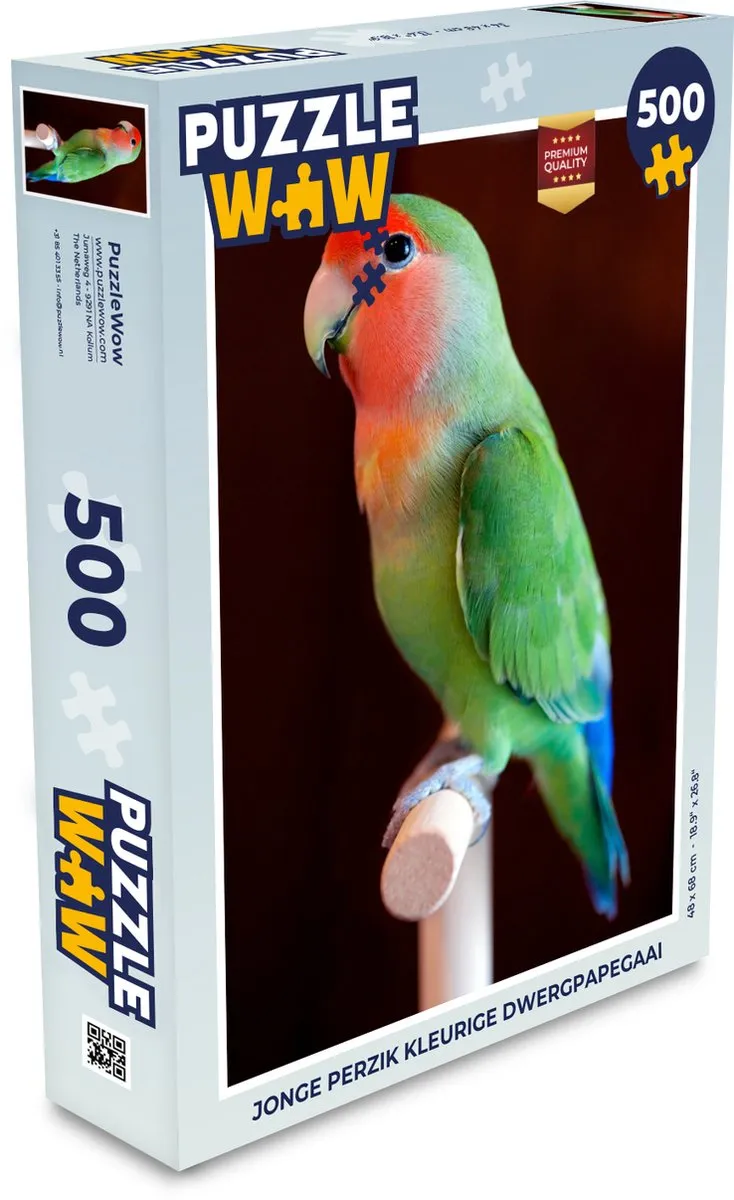 PuzzleWow Jonge Perzik Papegaai Legpuzzel 500 Stuks - Multicolor