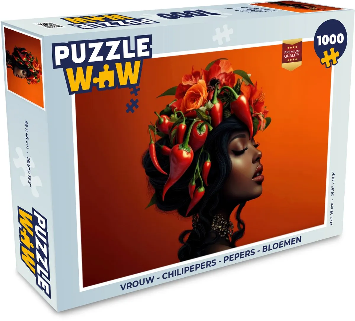 PuzzleWow Chilipepers Legpuzzel 1000 Stuks - Vrouw