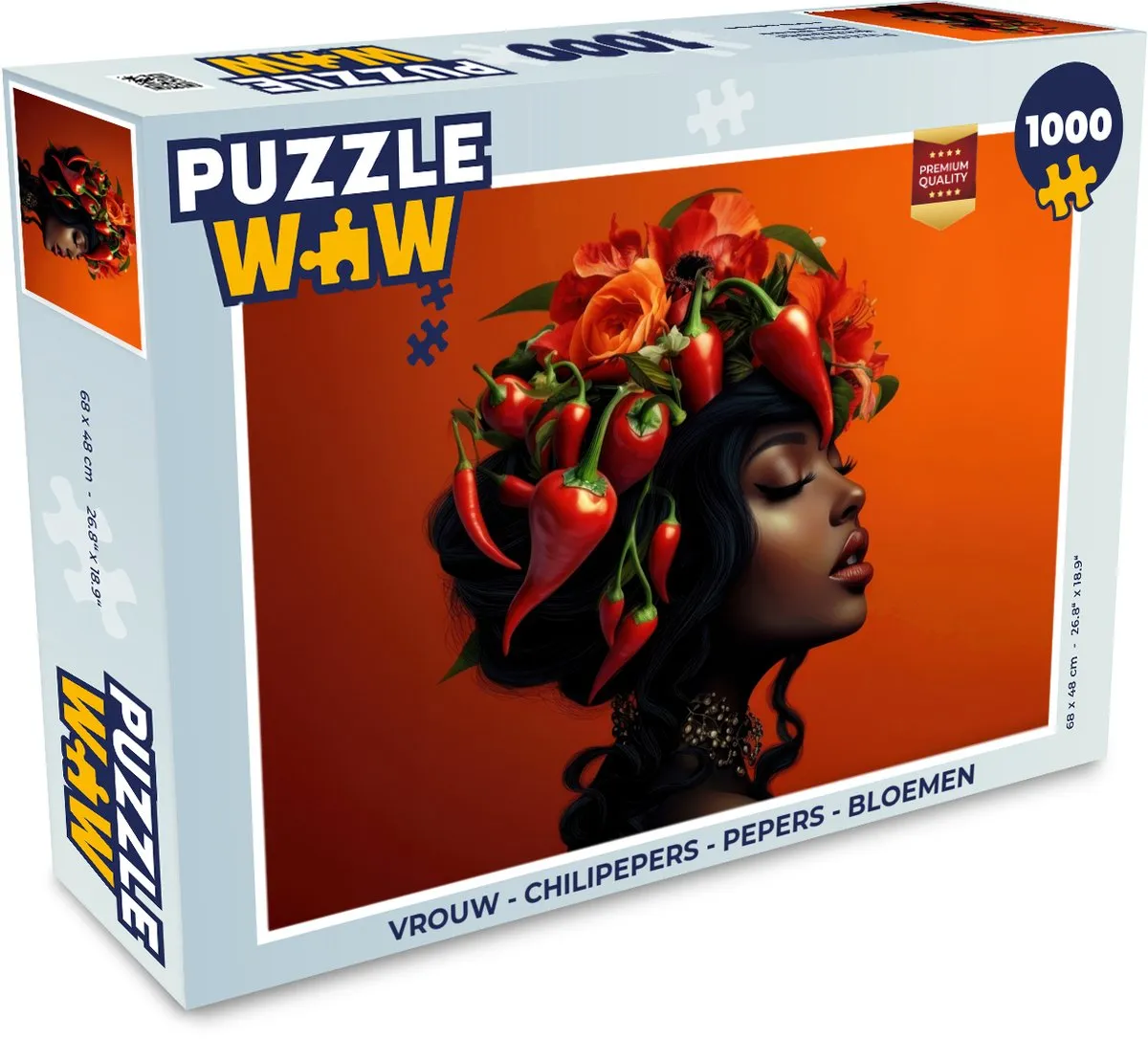 PuzzleWow Chilipepers Legpuzzel 1000 Stuks - Vrouw