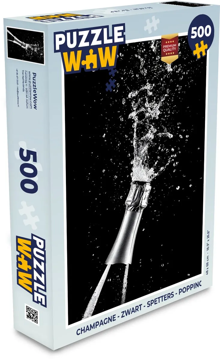 PuzzleWow Proost Champagne Zwart Legpuzzel 500 Stuks