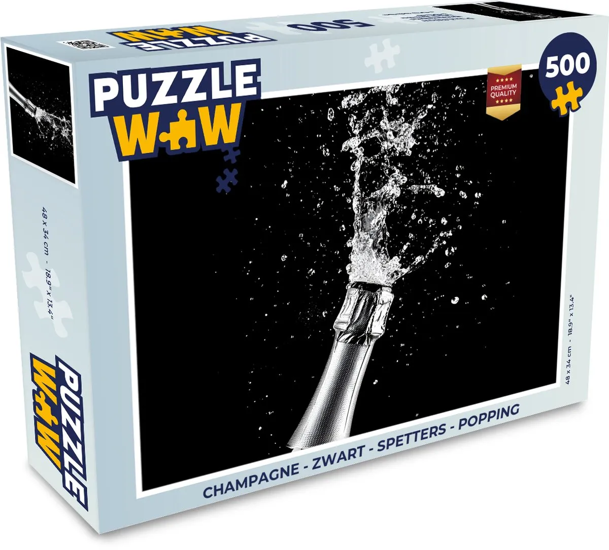 PuzzleWow Proost Champagne Zwart Legpuzzel 500 Stuks