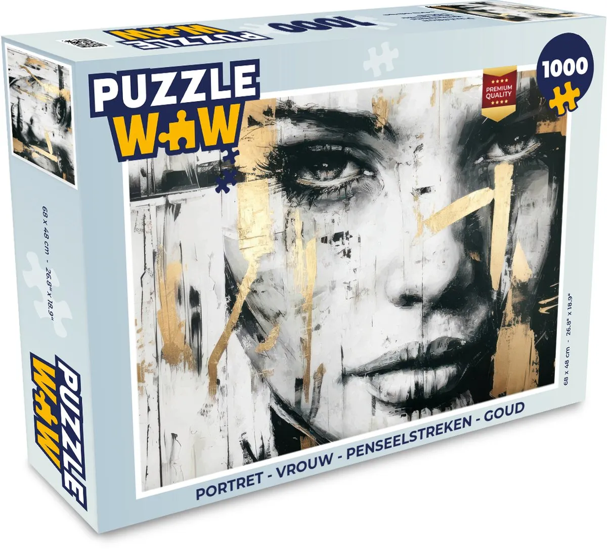 PuzzleWow Portret Penseelstreken Legpuzzel 1000 Stuks