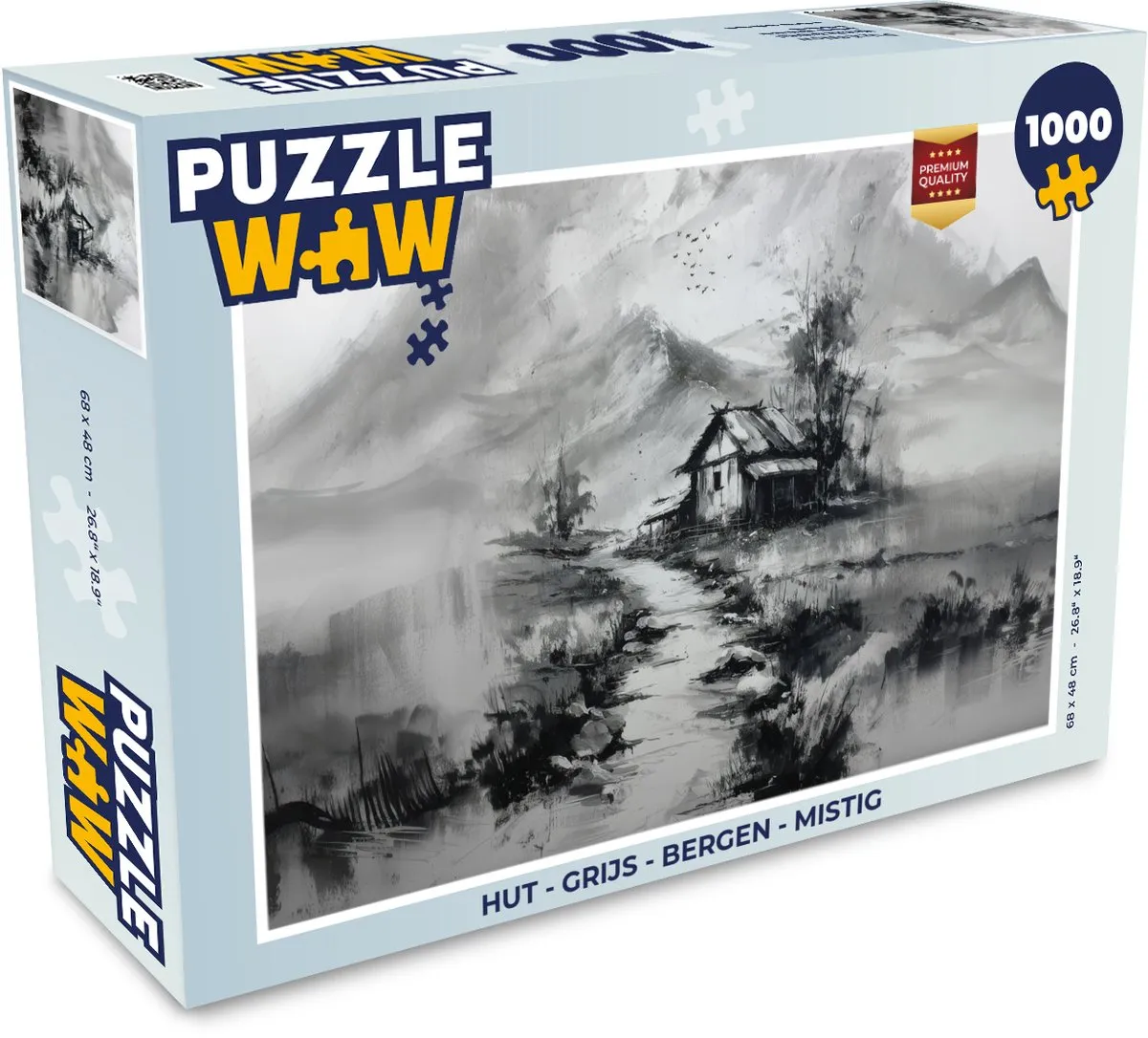 PuzzleWow Bergen Mistig Legpuzzel 1000 Stuks - MPN 8721406835493