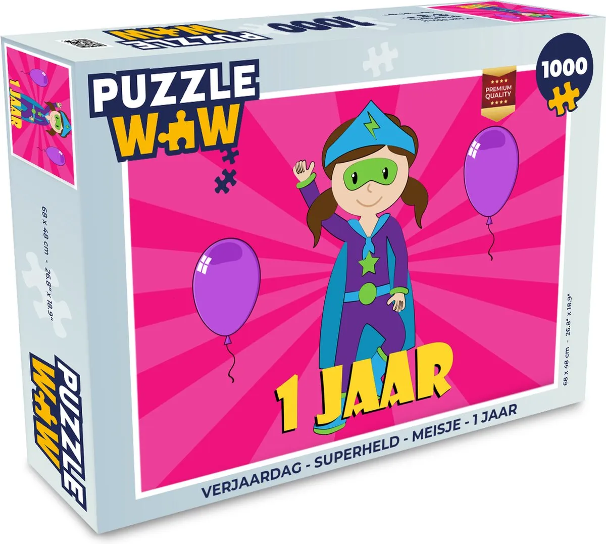 PuzzleWow Superheld Meisje Verjaardag Puzzel