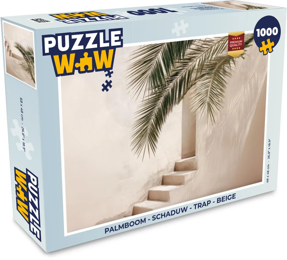 PuzzleWow Palmboom - Trap Legpuzzel 1000 Stuks - Beige