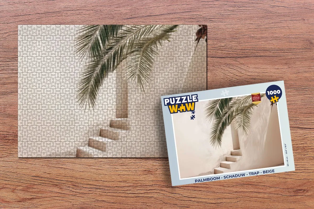 PuzzleWow Palmboom - Trap Legpuzzel 1000 Stuks - Beige