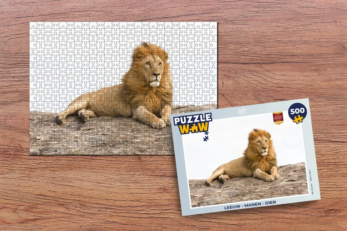 PuzzleWow Leeuw - Manen Legpuzzel 500 Stuks - Multicolor