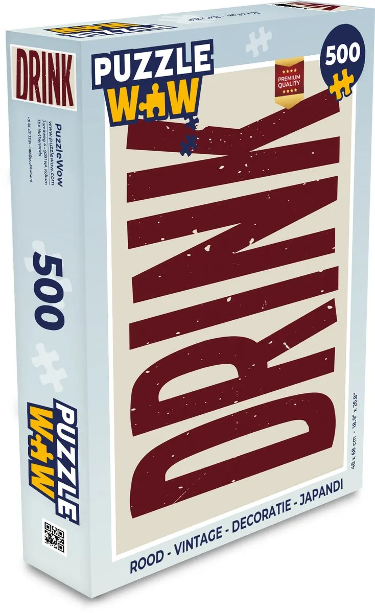 PuzzleWow Japandi Legpuzzel 500 Stuks - Rood/Beige