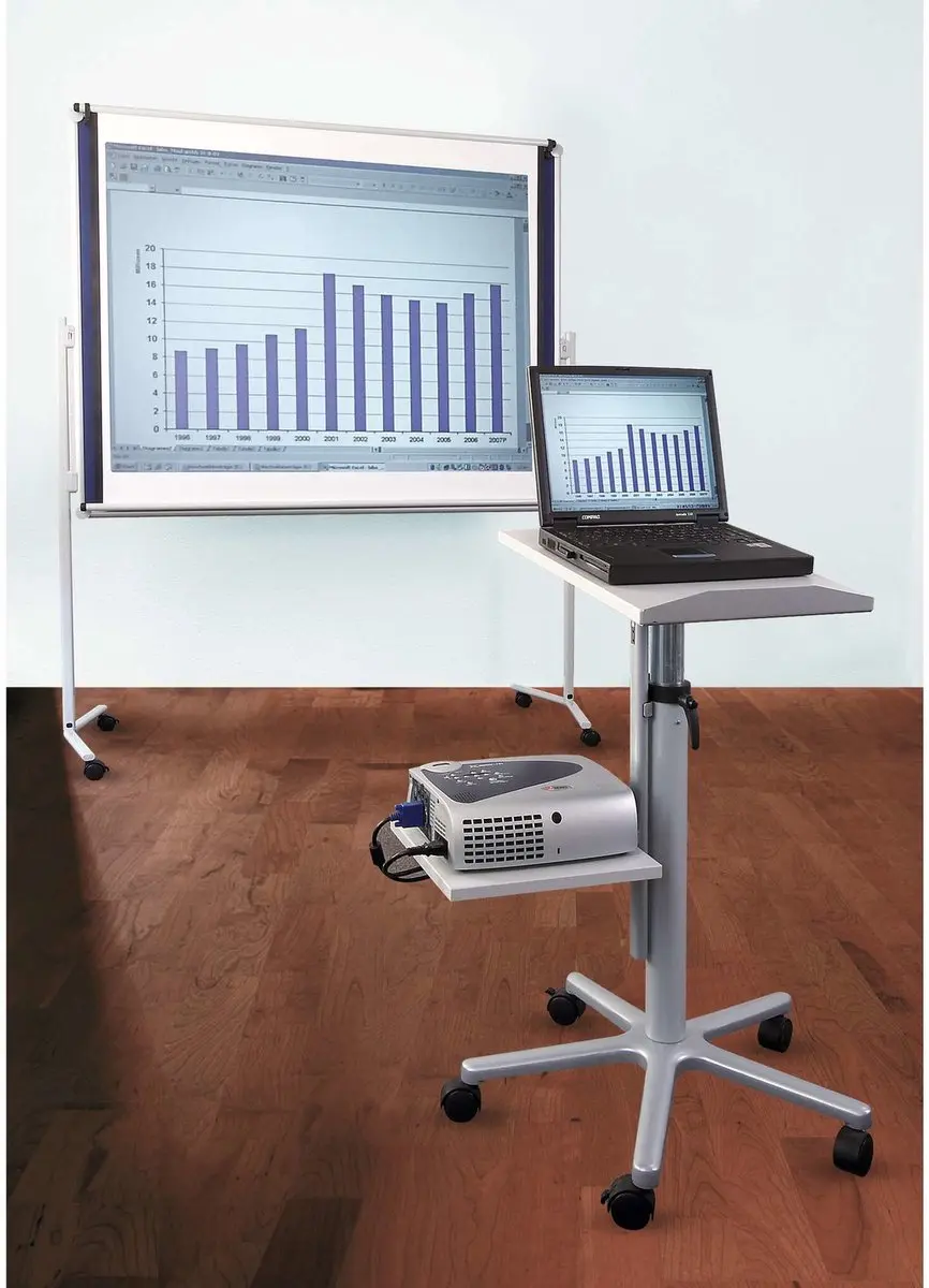 MAULpro Beamertafel met wielen - 61x68x120cm - Grijs - 30kg