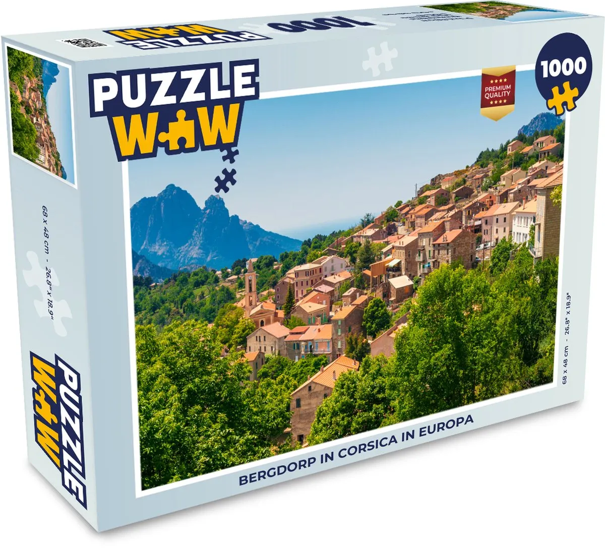 PuzzleWow Bergdorp in Corsica Legpuzzel 1000 Stuks