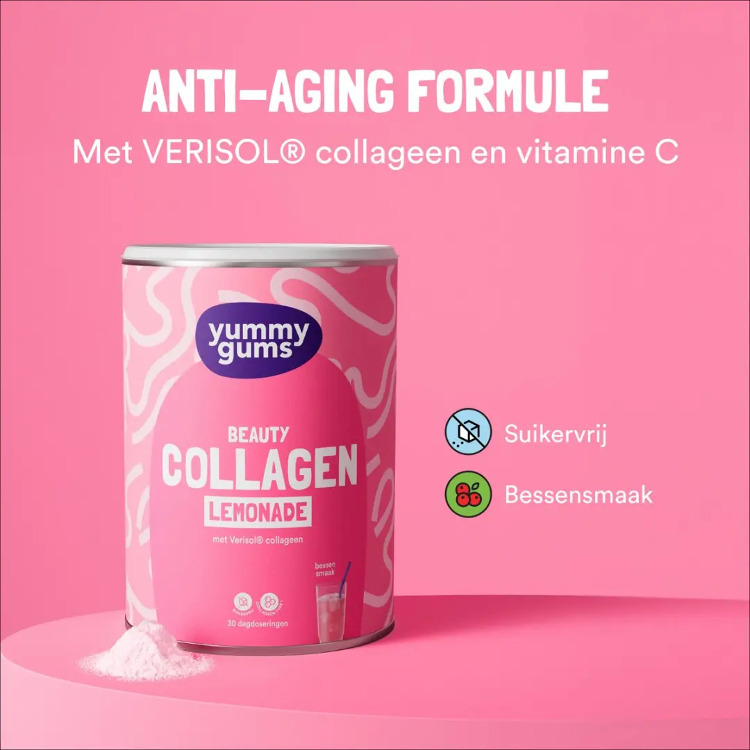 Yummygums Collagen Lemonade Bosbes Suikervrij Poeder 240g
