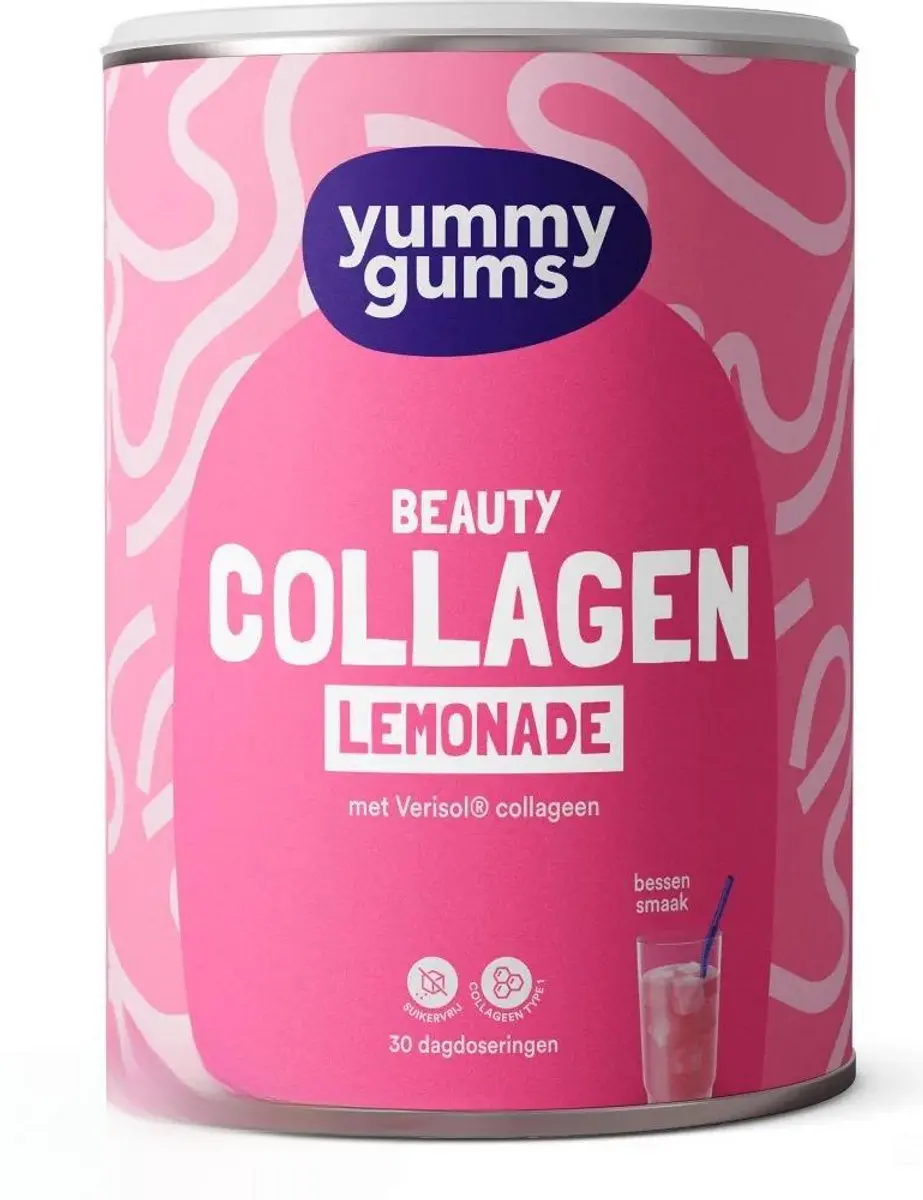 Yummygums Collagen Lemonade Bosbes Suikervrij Poeder 240g