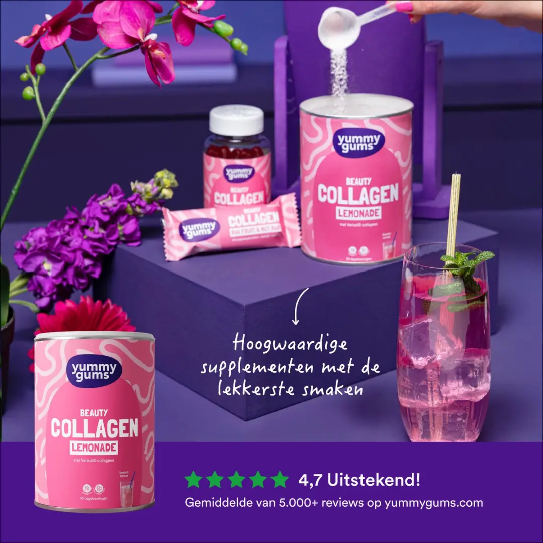 Yummygums Collagen Lemonade Bosbes Suikervrij Poeder 240g