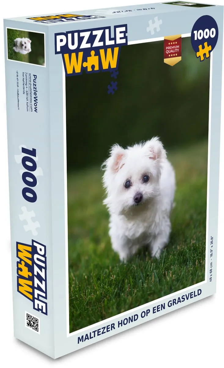 PuzzleWow Maltezer Hond Legpuzzel 1000 Stuks