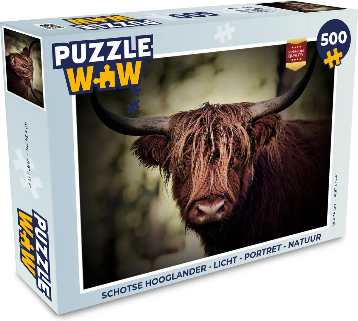 PuzzleWow Schotse Hooglander Legpuzzel 500 Stuks - Multicolor