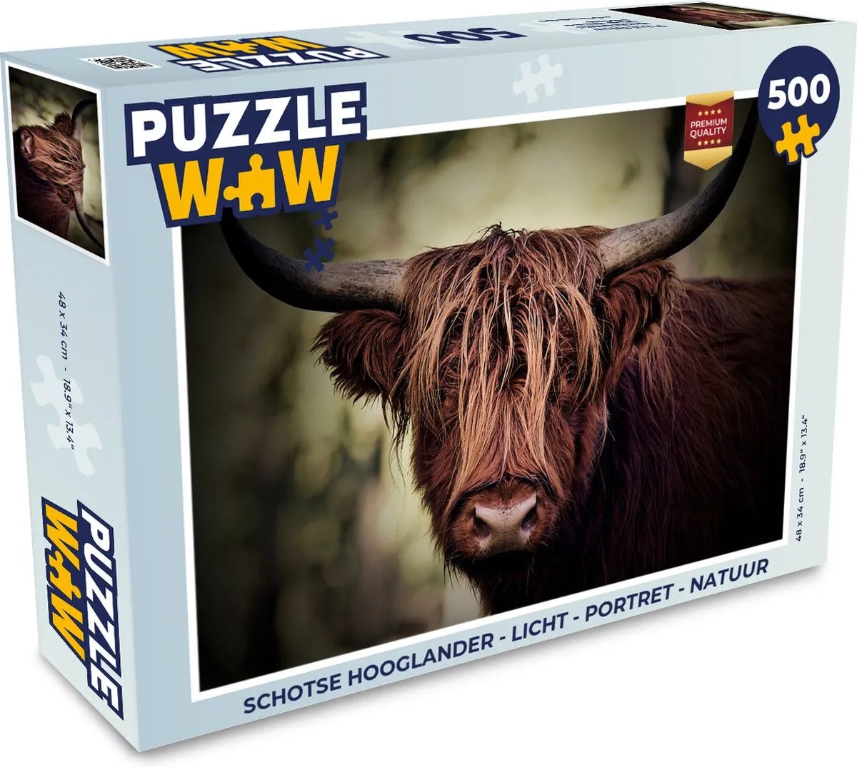 PuzzleWow Schotse Hooglander Legpuzzel 500 Stuks - Multicolor