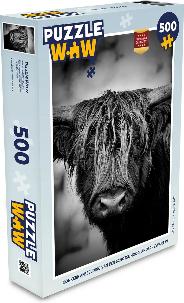 PuzzleWow Schotse Hooglander Legpuzzel 500 Stuks - Multicolor