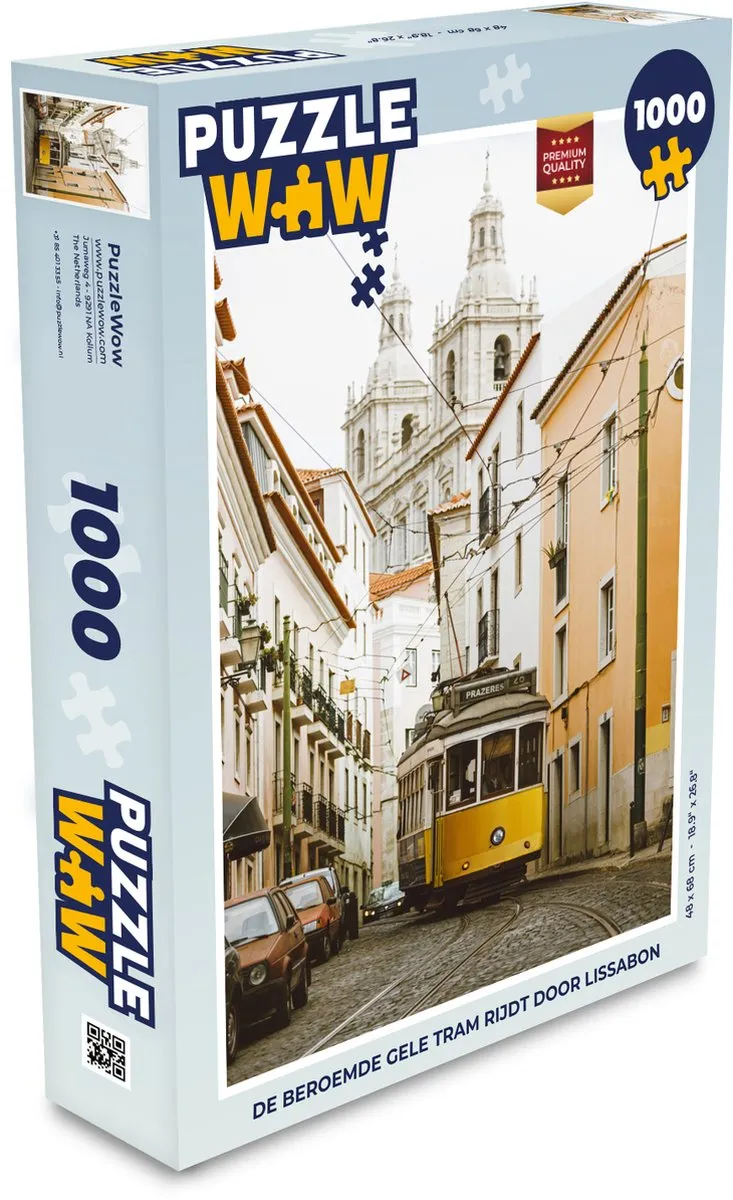 PuzzleWow Legpuzzel De Gele Tram Lissabon 1000 Stuks - Multicolor
