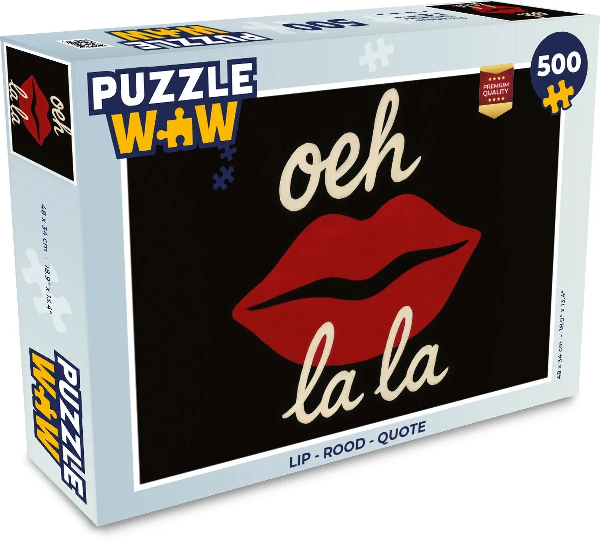 PuzzleWow Lip Quote Legpuzzel 500 Stuks - Rood