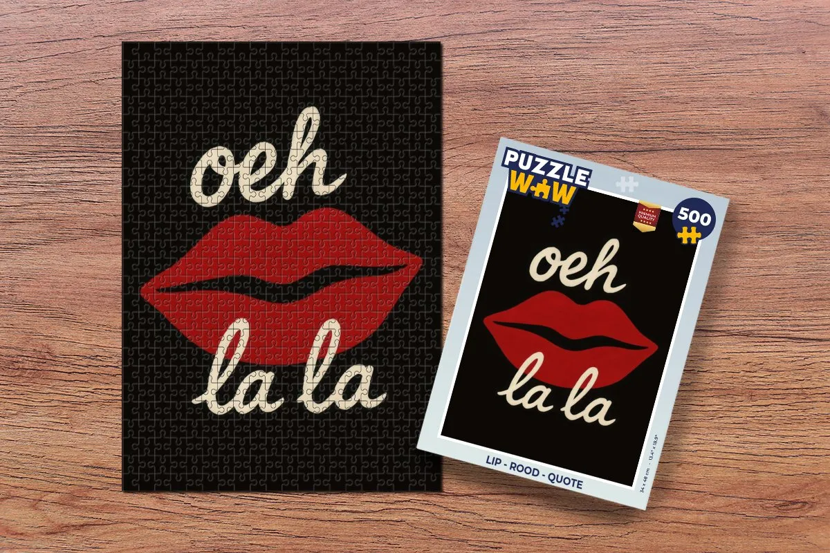 PuzzleWow Lip Quote Legpuzzel 500 Stuks - Rood
