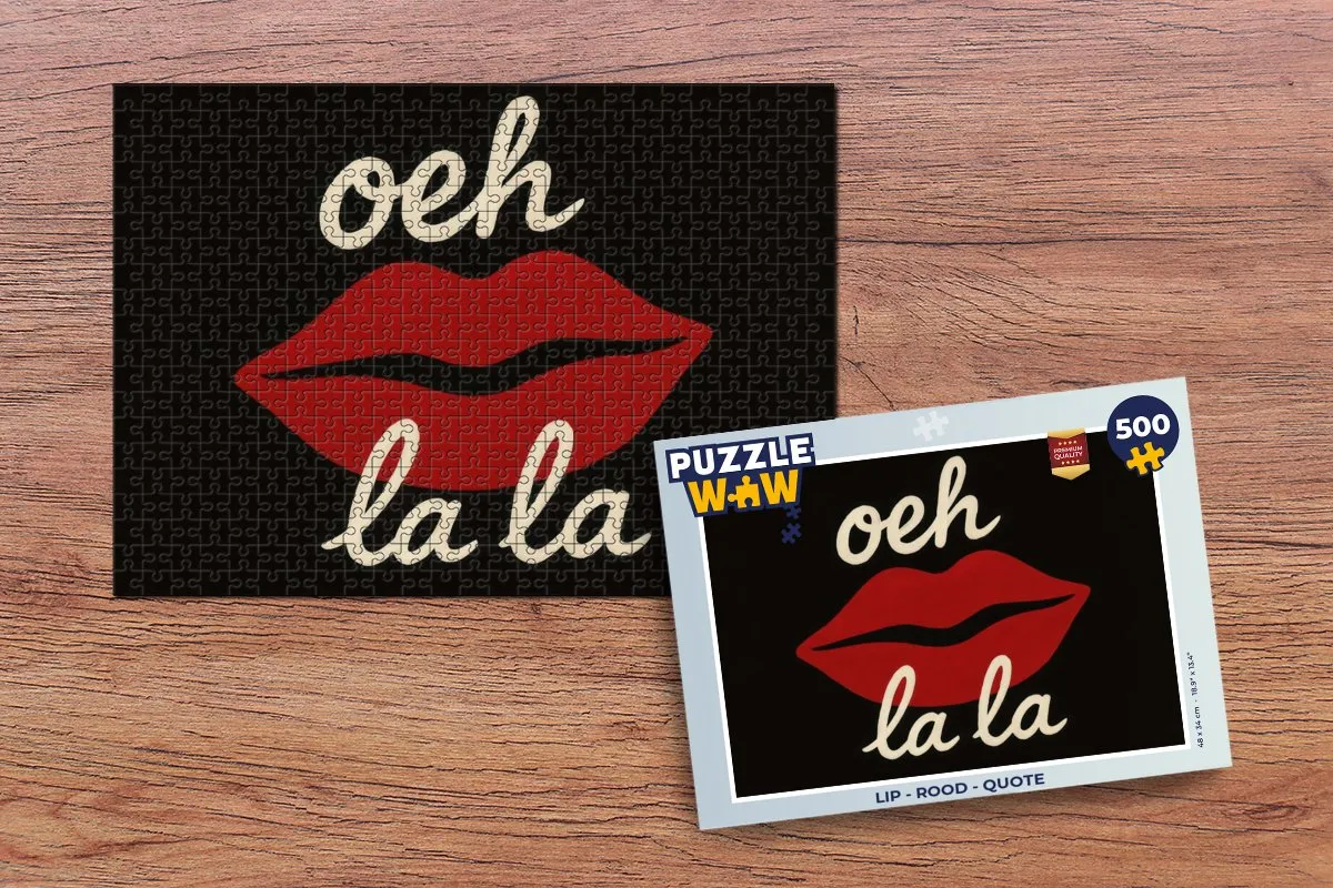 PuzzleWow Lip Quote Legpuzzel 500 Stuks - Rood