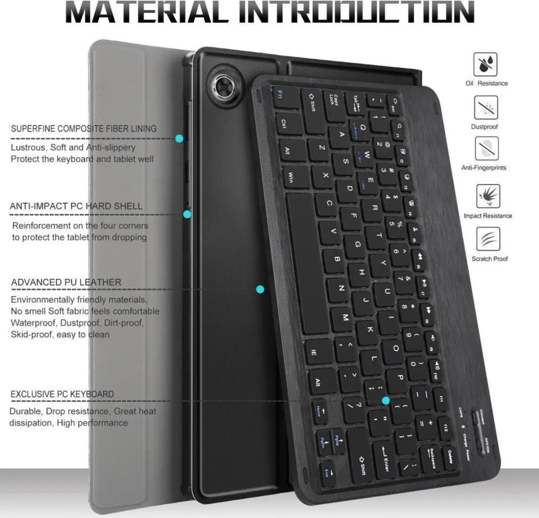 Lenovo Tab M10 Plus Hoes met Toetsenbord - Zwart