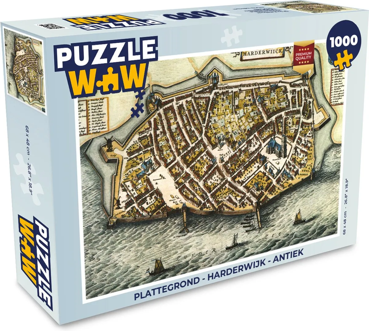 PuzzleWow Plattegrond Harderwijk Antiek Legpuzzel 1000 Stuks