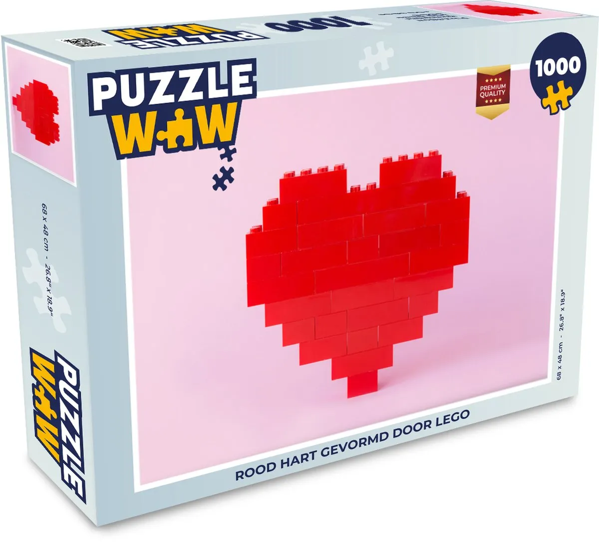 PuzzleWow Hart Bouwblokken Puzzel 1000 Stuks - Multicolor