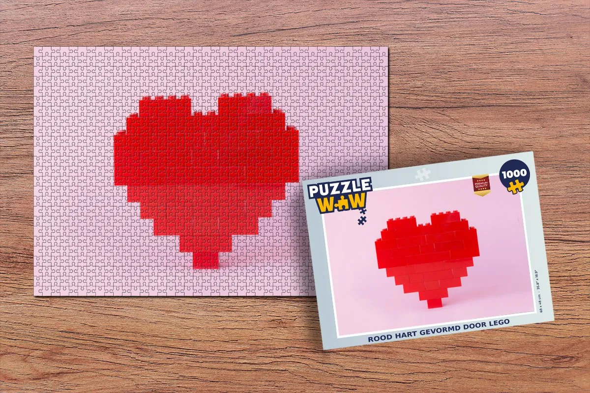 PuzzleWow Hart Bouwblokken Puzzel 1000 Stuks