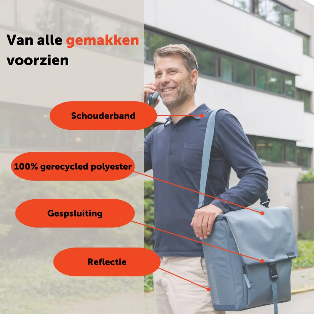 New Looxs Tulum Single Fietstas 16L - Grijs-Groen - afbeelding 3 van 6