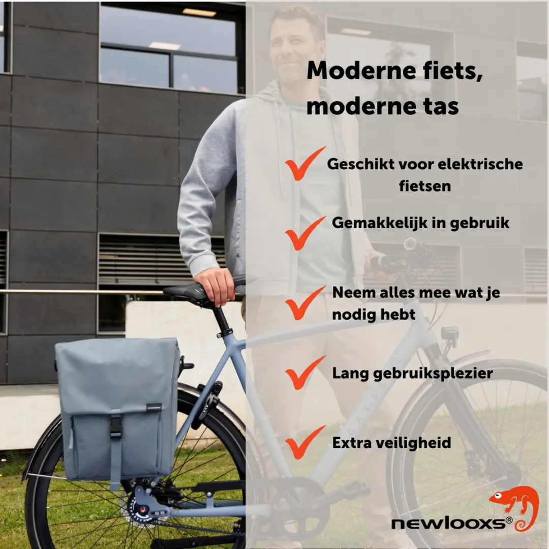 New Looxs Tulum Single Fietstas 16L - Grijs-Groen - afbeelding 6 van 6