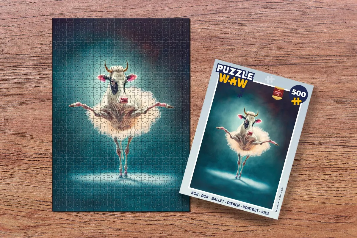 PuzzleWow Koe Rok Ballet Dieren Portret Legpuzzel 500 Stuks - Multicolor