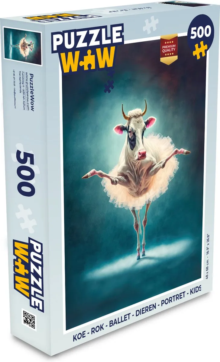 PuzzleWow Koe Rok Ballet Dieren Portret Legpuzzel 500 Stuks - Multicolor
