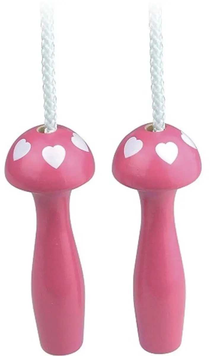 Vilac springtouw fuchsia hart houten speelgoed voor kinderen.