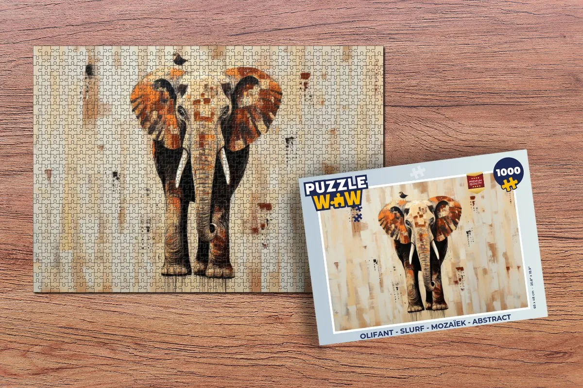 PuzzleWow Olifant Mozaïek Legpuzzel 1000 Stuks