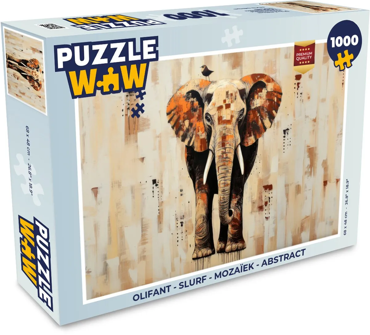 PuzzleWow Olifant Mozaïek Legpuzzel 1000 Stuks
