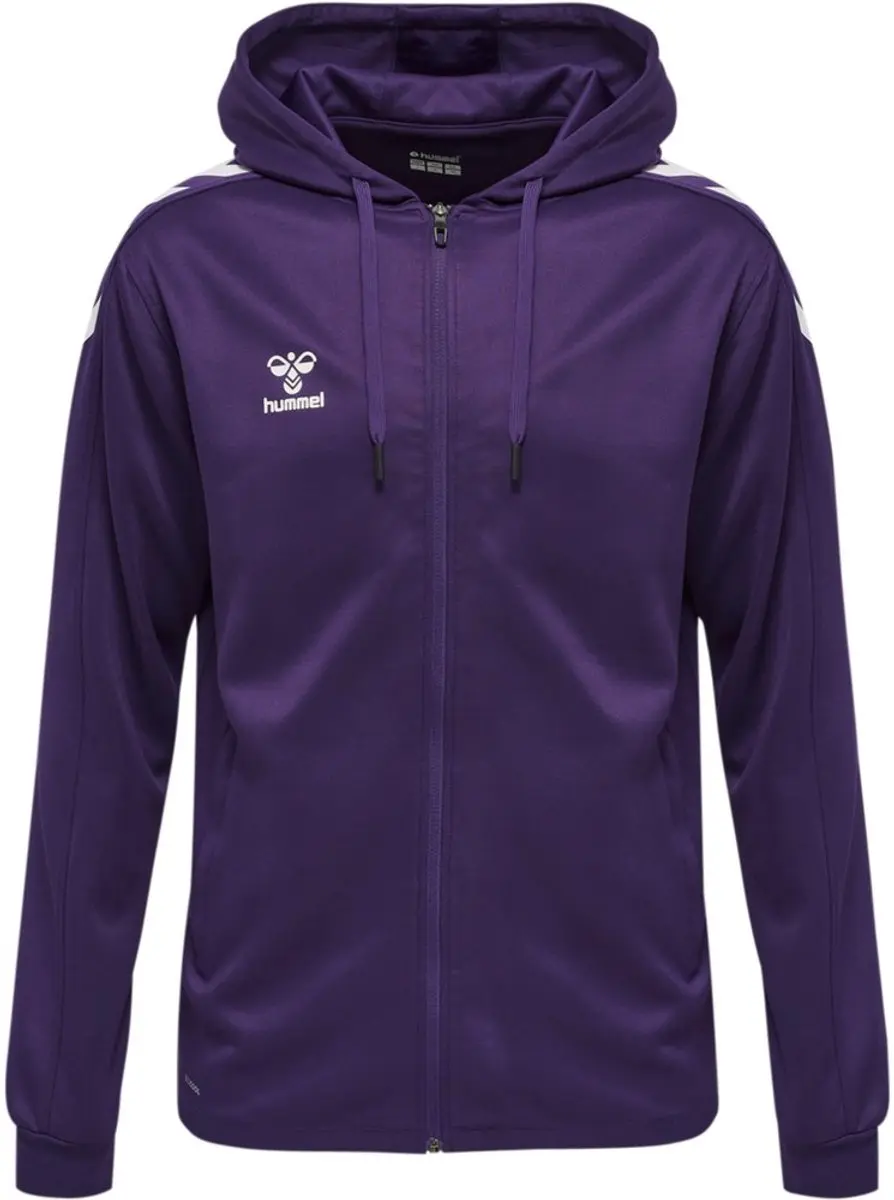 Hummel Hmlcore Xk Poly Zip Hoodie - Acai/Wit - S - afbeelding 2 van 3
