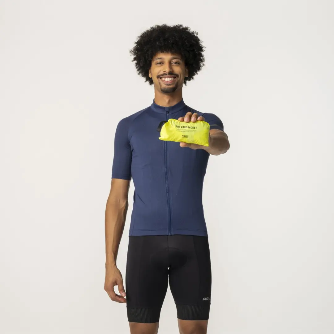 AGU Essential Windjack Fietsjack XXL - Neon Geel - Opvouwbaar