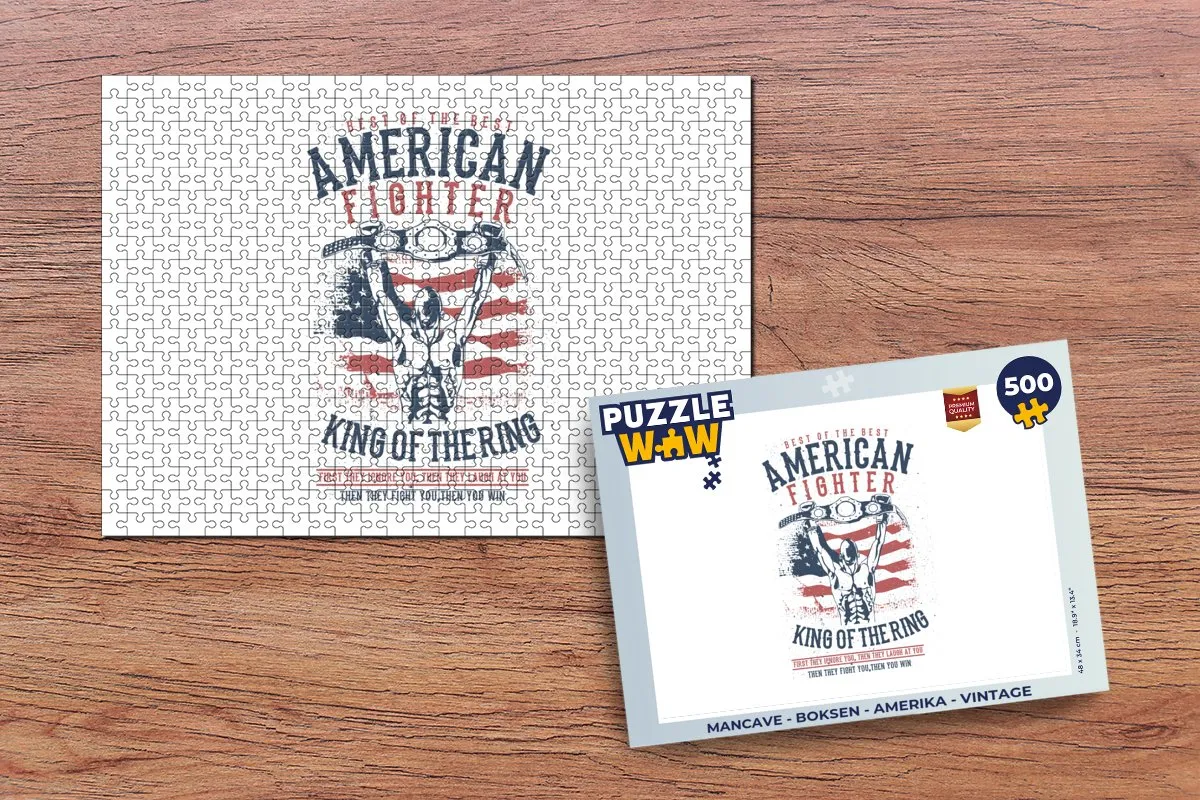 PuzzleWow Mancave Legpuzzel 500 Stuks - Amerika Vintage - Multicolor