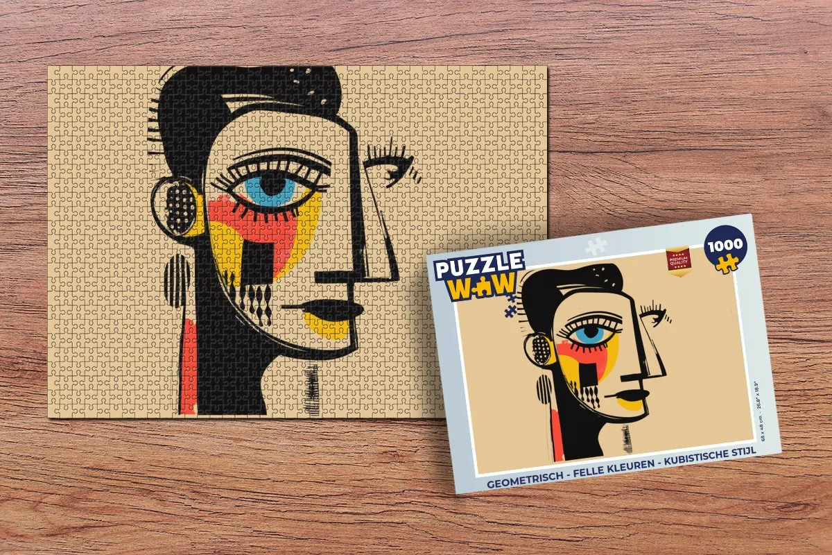 PuzzleWow Geometrisch Legpuzzel 1000 Stuks - Kubistische Stijl