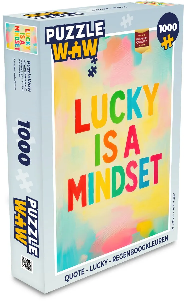 PuzzleWow Quote Lucky Regenboog Legpuzzel 1000 Stukjes
